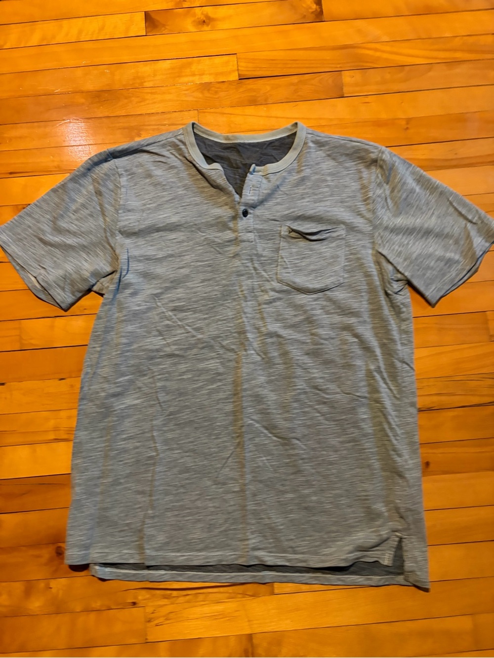 Men's Short Sleeve Henley Pocket Tee - Gray
